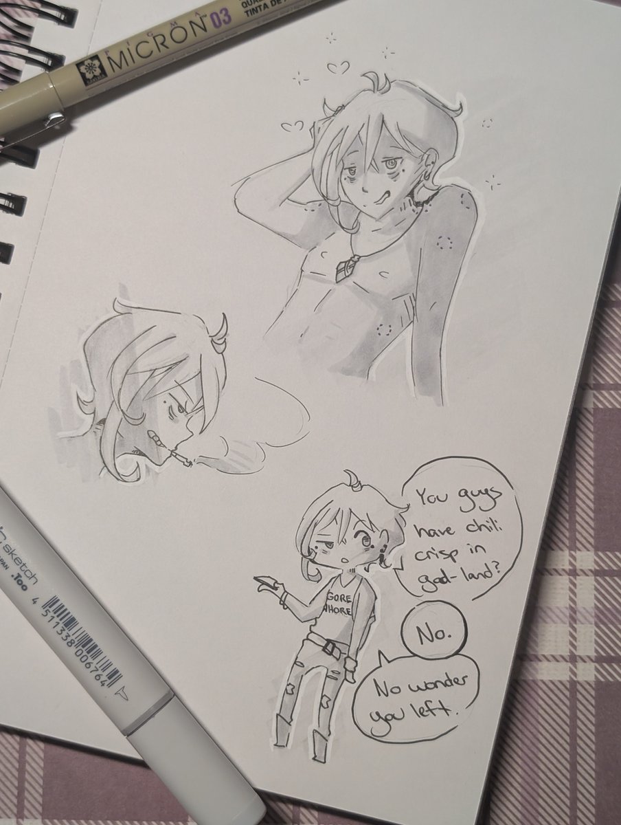 cheerparkcomic's tweet photo. every now and then river has to invade another sketchbook page https://t.co/I6H9BjAXNV