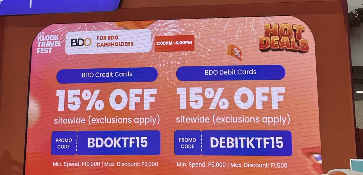yo_Divine's tweet photo. Im pi$$ed with Klook so here are the BDO vouchers shared yesterday. The code will only work between 2-4PM and assuming you have not used it for your device (which they did not share in the fine print). Also cart must include the min amt not including the protection add ons. https://t.co/cXXzdWQusK