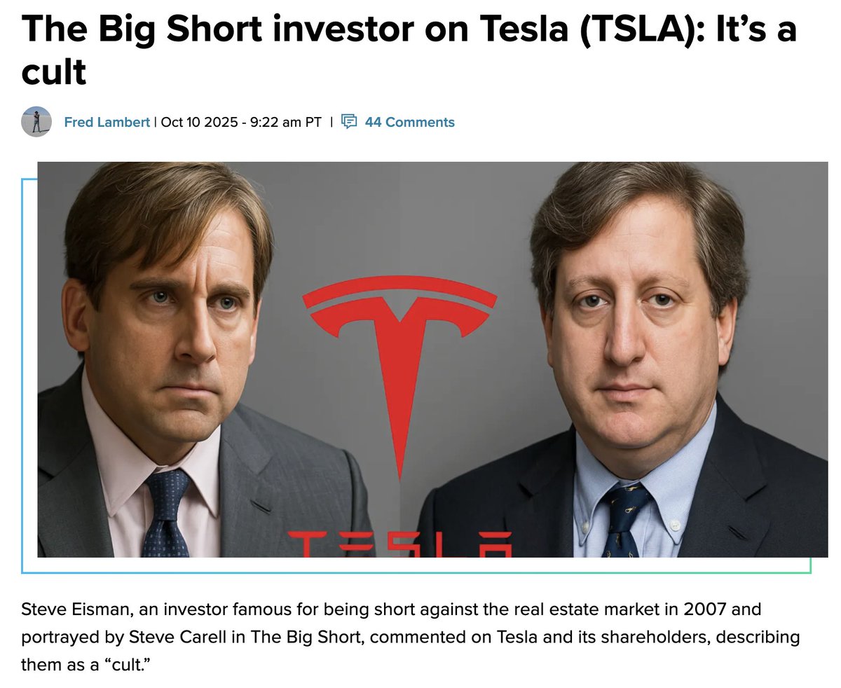 🔵BARCHART: "Tesla: il culto secondo Steve Eisman"