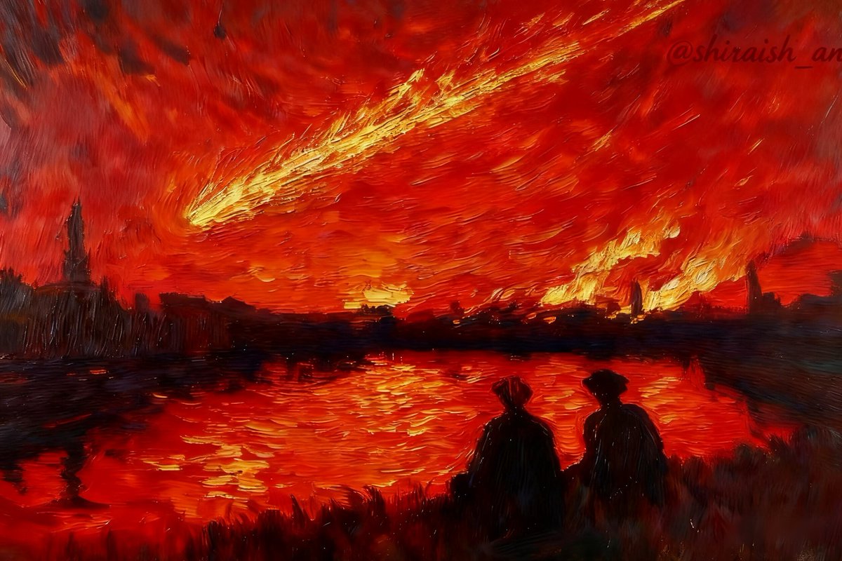《黎明》
蘇梅克彗星發現後，特維拉知名藝術家繪製的油畫。

"dawn"
An oil painting created by a renowned artist from Tuvira after the discovery of Comet Shoemaker.