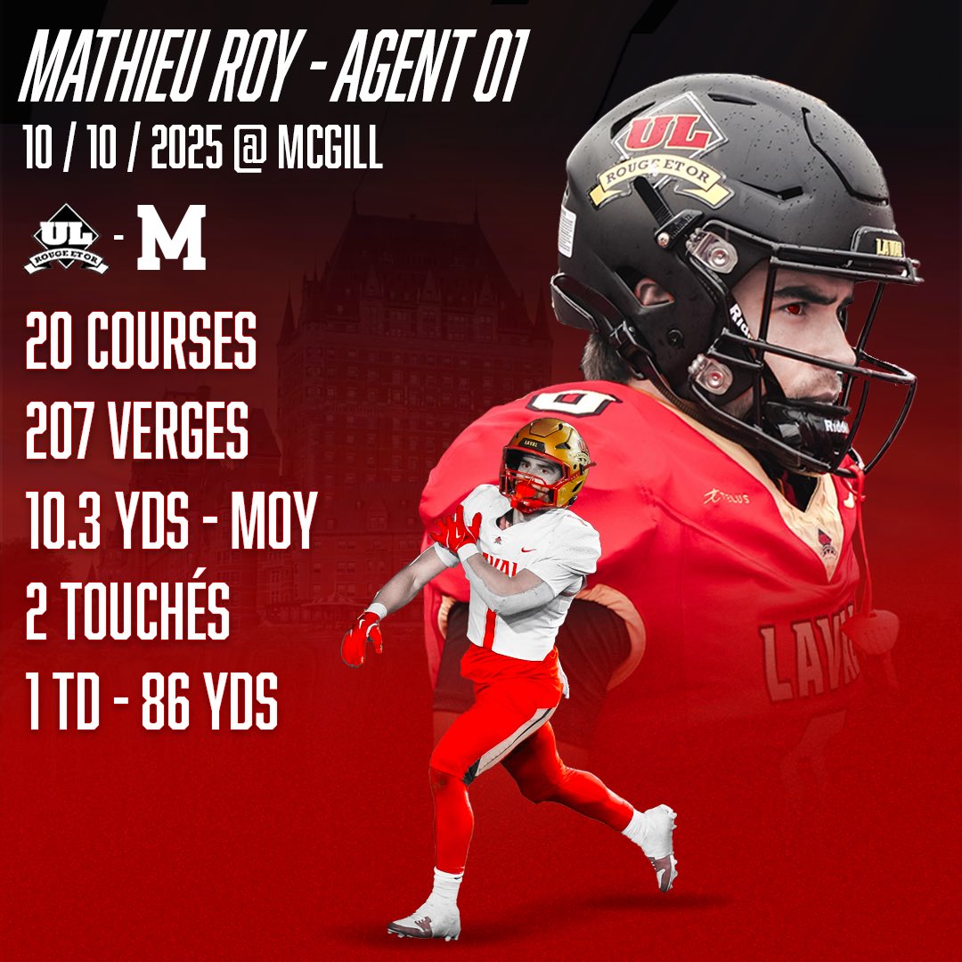 MediaSportsQC's tweet photo. Un match explosif pour Mathieu Roy hier soir à McGill 🔥 ‼️
#FTF #GoLaval #RougeEtOr #LavalFootball #RSEQ #USports #Québec https://t.co/XcHpu7CDMA