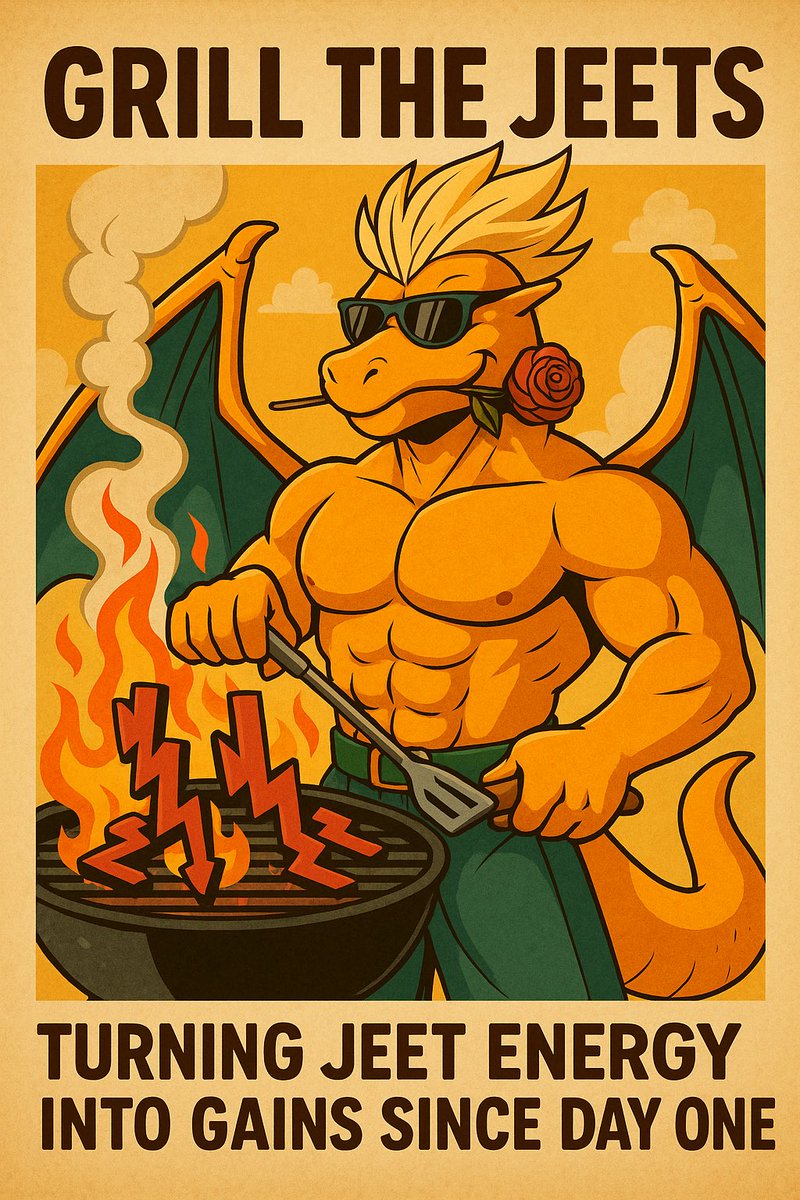 Chadrizard doesn’t waste jeet energy, he turns it into gains.
Every panic sell, every weak hand, every red candle… becomes fuel for the fire.

We’ve been cooking since day one and the grill’s still hot. 🍖