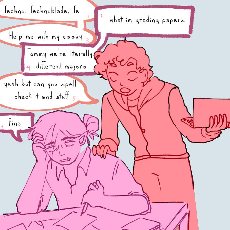 #bedrockbros college au ft. assignments #technobladefanart #tommyinnitfanart