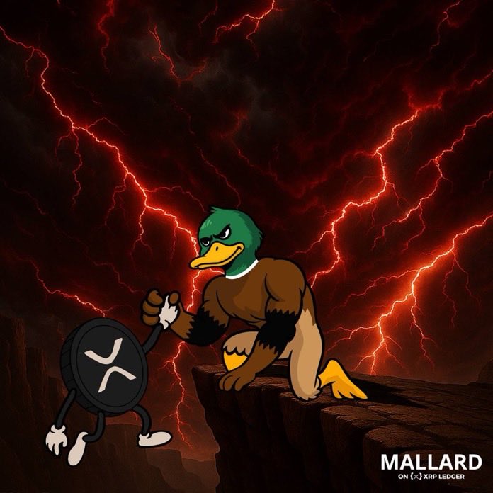 Brett_Crypto_X's tweet image. Hey @MallardXRP  is 🦆
The fastest-growing meme on #XRPL elite vibes, daily spaces, and top-tier memes.
Even @JoelKatz couldn’t resist… his pet duck’s named $MALLARD Fillmore 👀
And don’t worry, Mallard’s got XRP covered during the dips too… with his hand 😂