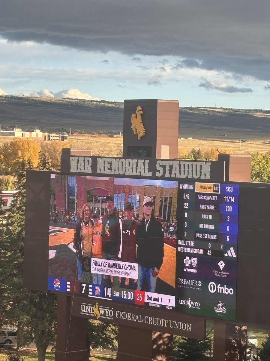 Kim Choma and her family were honored at today’s game.