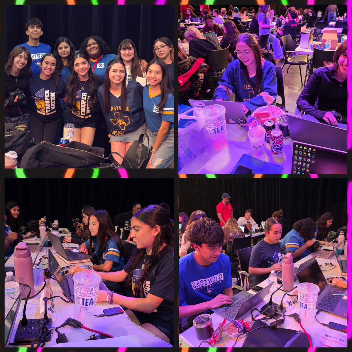 BrianoChristina's tweet image. 📸 Props to the EHS Yearbook Team for representing at Lonestar Yearbook Camp! Special shoutout to Priscilla &amp;amp; Samantha for being named peer presenters and recognized for editorial excellence. Go Troop 💙💛👏⁦@RobRobledoEHS⁩ ⁦@EHSSaluteYBK⁩