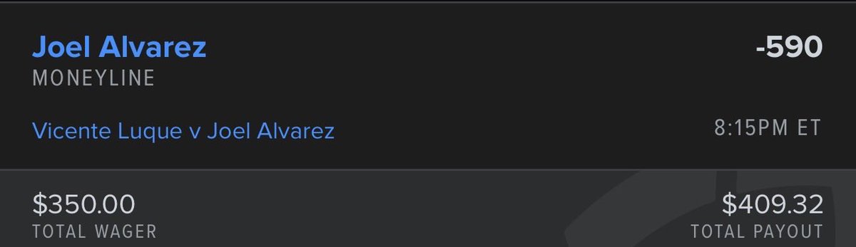OmniCapper's tweet image. #UFC

Vicente Luque vs Joel Alvarez 

Joel Alvarez ML -590

3.5U

ROCKING WITH BIG JOEL ALVAREZ HERE

SHOW SOME ❤️