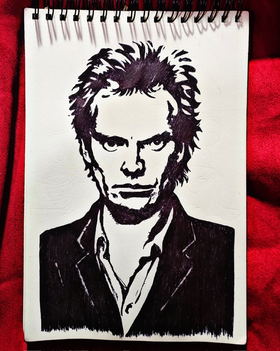 #inktober #inktober2025 #Inktober2025day11 #inktober2025day11sting #inktober2025sting  #sting #Piqûre #GordonSumner #bicpen