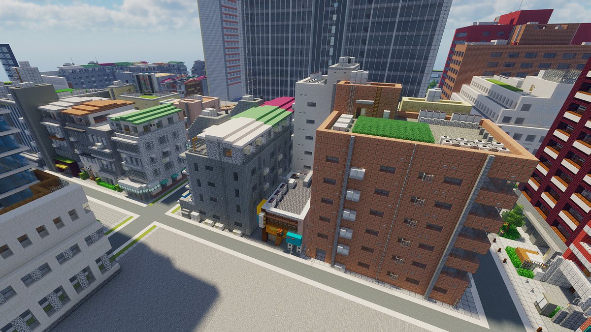 #Minecraft #舞紗奈市

雑居ビル街を作りました。
