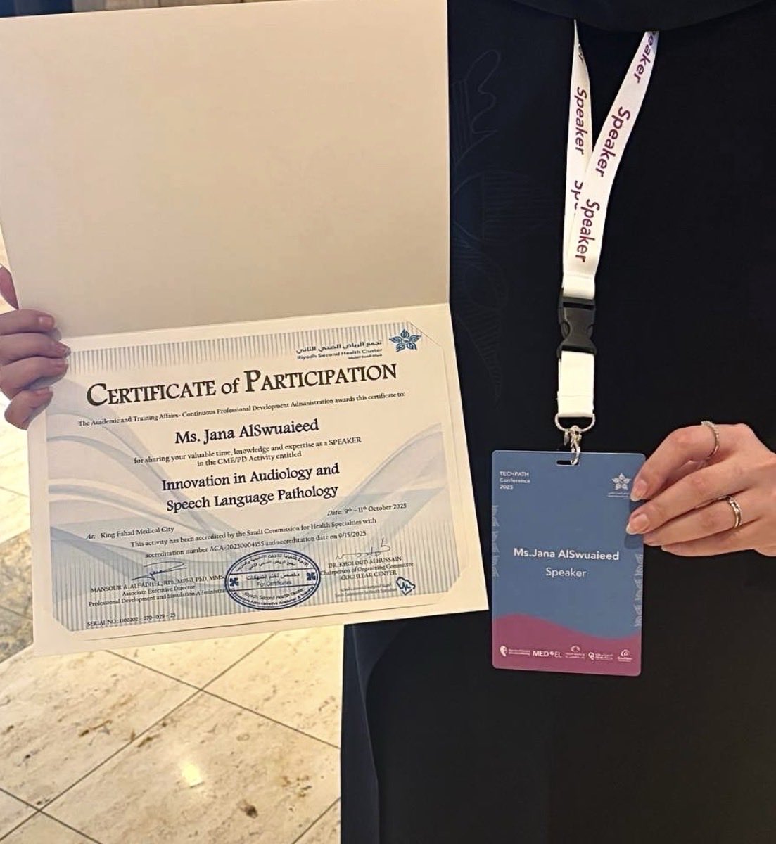 janaalsuweed_'s tweet photo. Feeling so grateful and proud to have been a speaker at #TechPath2025, where I presented our project “Mudrik Application”
It was truly inspiring to share our work and connect with so many SLP professionals.
A heartfelt thank you to everyone who made this conference possible! https://t.co/kaXfeQ9hTv