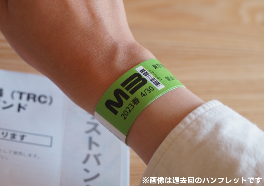 リストバンドが入場証となります】 当日券販売所でお渡しする