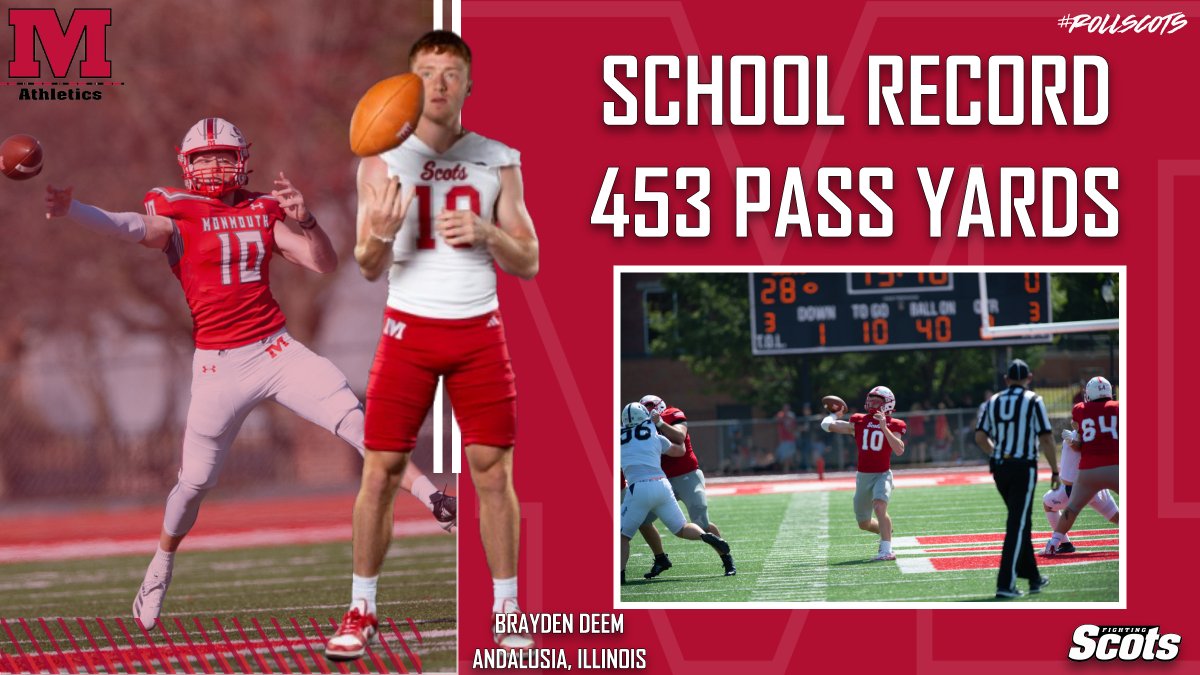 MCFightingScots's tweet image. Records today for @CNewm15, @Brayden85183598 @RollScotsFB 

Longest pass play for a TD - 98 yds
Longest play from Scrimmage - 98 yrds
Most pass yds in game (Breaking @AlexTanney&apos;s record by 2): 453
Most rec yards in game - 264
Most rec TD in game - 4 (tied)
#RollScots #D3FB