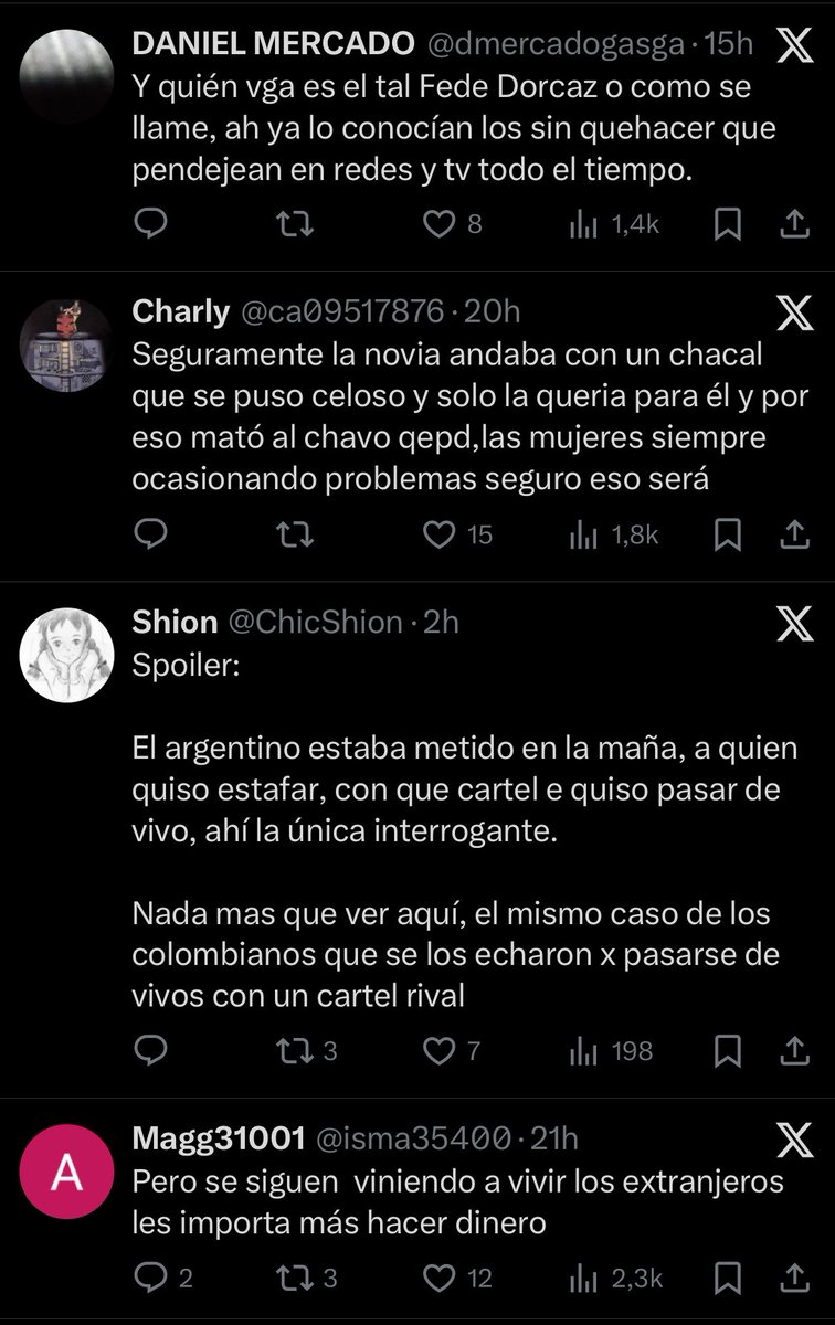 Que asco algunos de los comentarios que dejan después de que un pibe argentino fuera asesinado en México. La “rivalidad” tiene un límite. 
QEPD Fede Dorcaz
