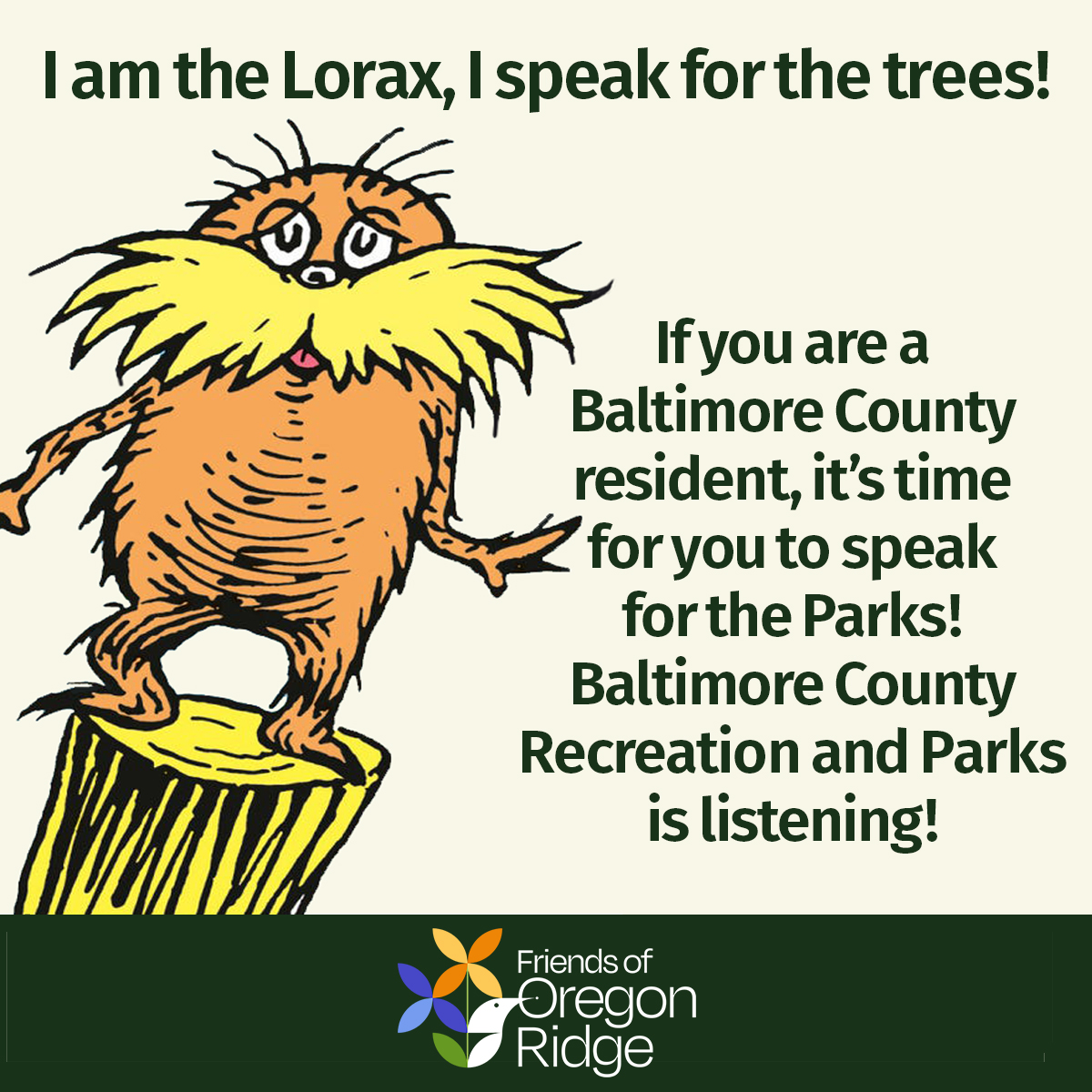 Baltimore County Department of Recreation and Parks wants to hear from YOU!
Wednesday, October 29; 6:30 - 8 p.m.
Oregon Ridge Lodge
13401 Beaver Dam Road
Cockeysville, MD 21030
facebook.com/events/1505838…
Residents may also provide feedback at recparks@baltimorecountymd.gov.