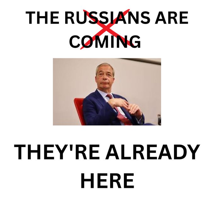 dr72w_david's tweet image. Farage, Putin&apos;s Poodle  #𝙂𝙞𝙡𝙡𝙩𝙮 #NeverReform