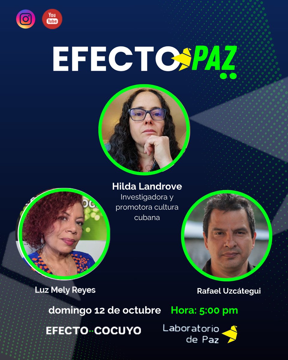 EfectoCocuyo's tweet image. No te pierdas hoy a las 5:00 p.m. #EfectoPaz

@LuzMelyReyes y @fanzinero conversarán con @HildaLandrove sobre el Nobel de la Paz que recibió María Corina Machado.🌟

🕰️ Transmitiremos por #FacebookLive, #Periscope y #YouTube ➡️ bit.ly/4nNjtmo