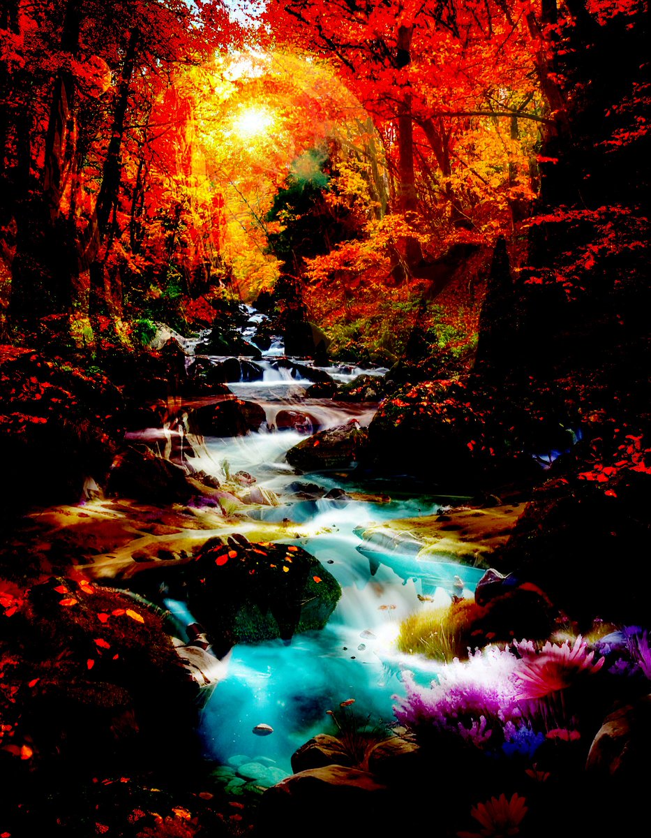 sanrotasu0216's tweet image. Colorful scenery  Phong cảnh đầy màu sắc 　　#AI  #PS  #Adobe