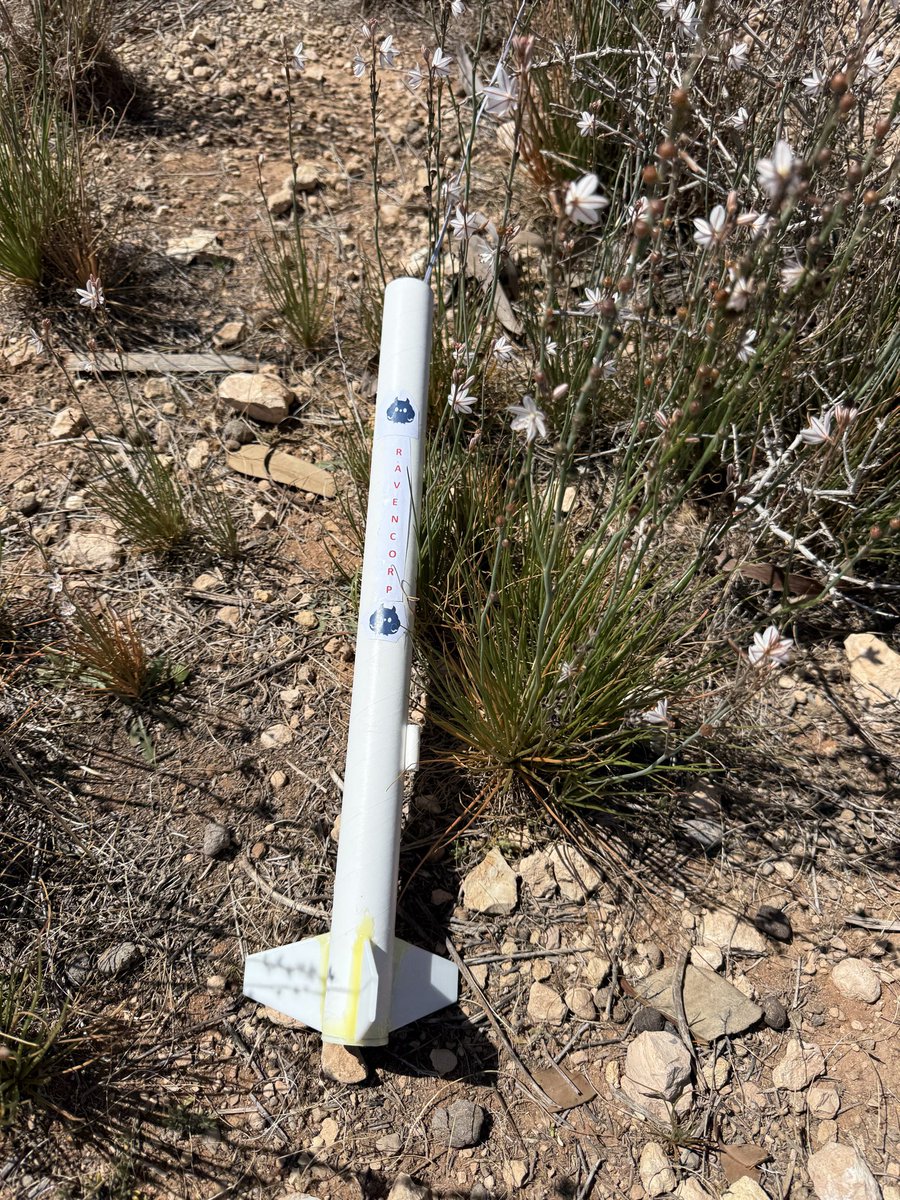 EnthusiastSpace's tweet image. And we have a successful launch!

Video 1: view from the ground

Video 2: view from drone (uncropped)

Video 3: view from drone (cropped to focus on the rocket)

Picture 4: the rocket as it was recovered from the bushes.

#MemeRissa #RissaLIVE #RavenCrafts