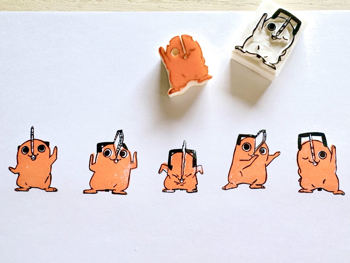 ダンシングポチタかわいすぎて消しはん彫った🥹