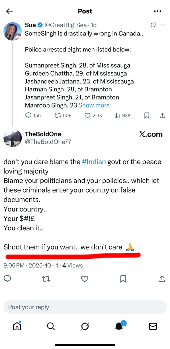 GreatBig_Sea's tweet image. When people from India hate people from India and the liberal government imports them all to Canada, any guesses as to what will happen next?