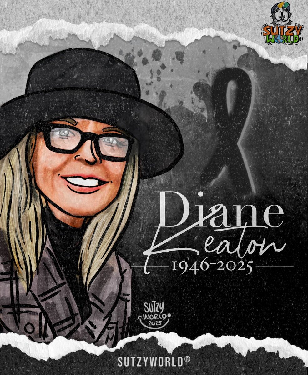 SutzyWorld's tweet photo. cartoon #SutzyWorld descanse en Paz  #DianeKeaton  actriz,directora, productora , participó en EL PADRINO y ganadora de el OSCAR en 1977 🕊️🙏🏻 https://t.co/Ji8vezzNvY