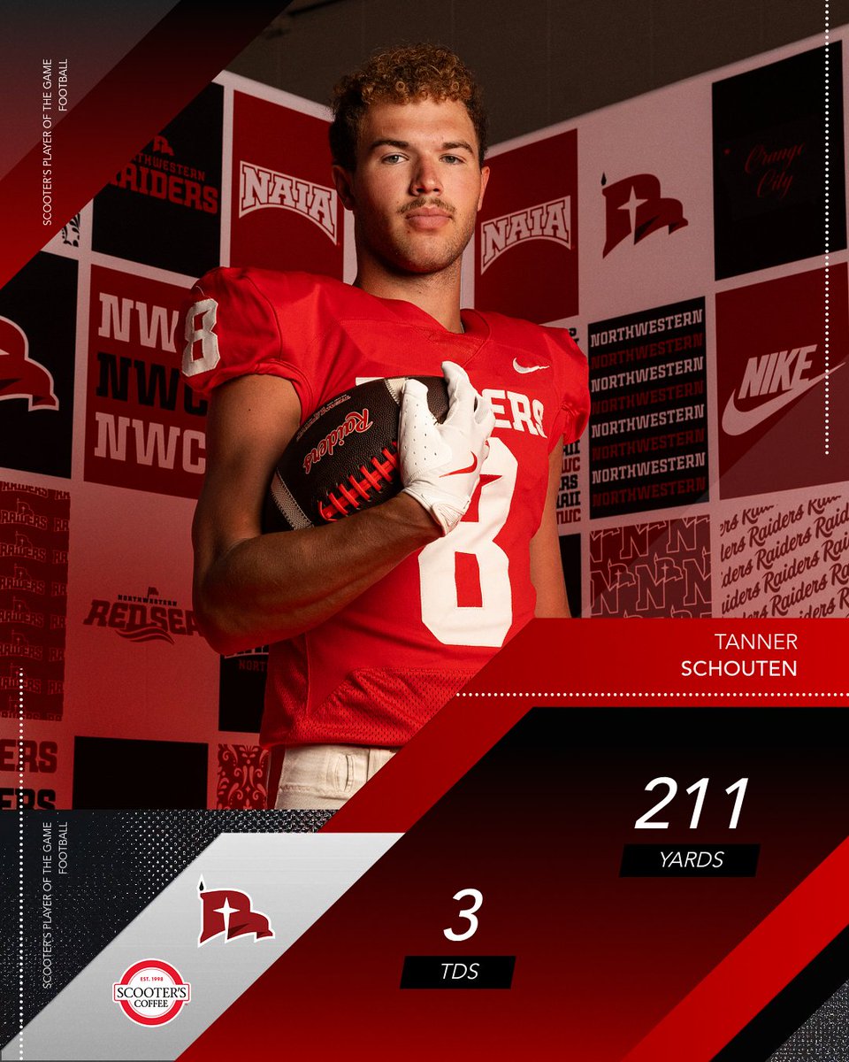 Northwestern College Football (@nwc_fb) on Twitter photo Have a day! Tanner Schouten is tonight's <a href="/scooterscoffee/">Scooter's Coffee</a> Player of the Game!
#RaidersStandOut Have a day! Tanner Schouten is tonight's <a href="/scooterscoffee/">Scooter's Coffee</a> Player of the Game!
#RaidersStandOut