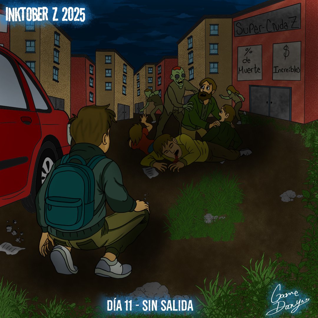 GameDanyOficial's tweet image. Día 11 - Sin Salida
@Ciudadano_Z2  #inktoberz2025 

#dibujo #draw #creepypasta #horrorart #inktober2025 #inktober2025day11