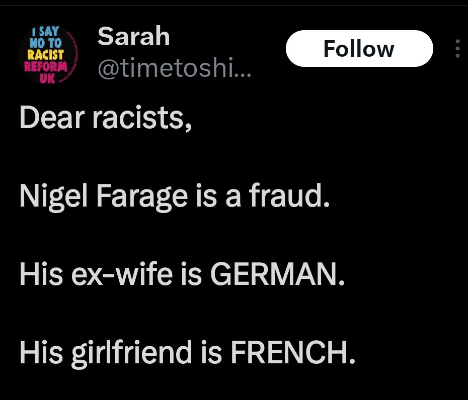 "Dear people who aren't actually racist: here's some evidence that Nigel Farage isn't racist either"