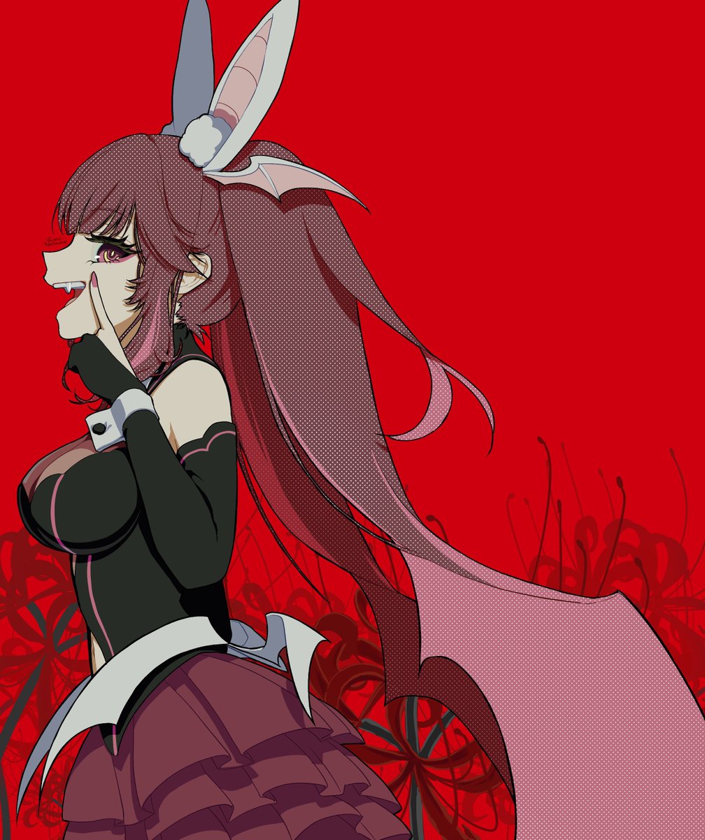 I had the pleasure of illustrating Kroma’s cover of “The Vampire”!
There’s also a smiling version of the artwork, go check out the MV to see it!
Let’s all become delicious sustenance for Vampire Kroma together!!