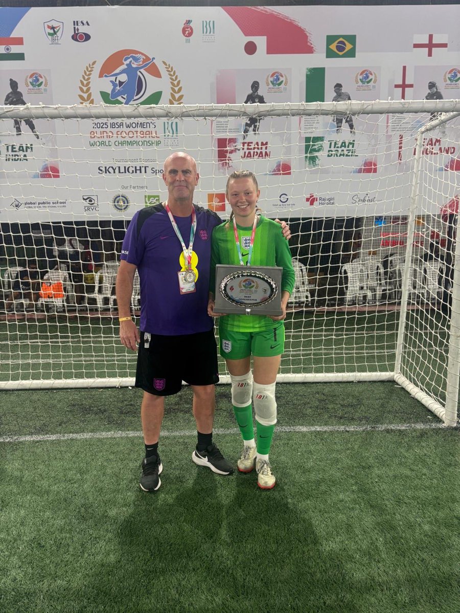 Not a bad 3 and a bit weeks on the road in India - a Gold 🏅 winners medal with the Men, a Silver 🥈 Runners-up medal with the Women and two, yes two Best Goalkeeper in Tournament awards!!

Caring and sharing 🙏🏻❤️🏴󠁧󠁢󠁥󠁮󠁧󠁿🧤⚽️