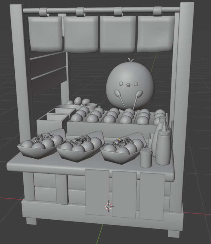 たこ焼き屋さん制作中🐙

#Blender初心者 #wip