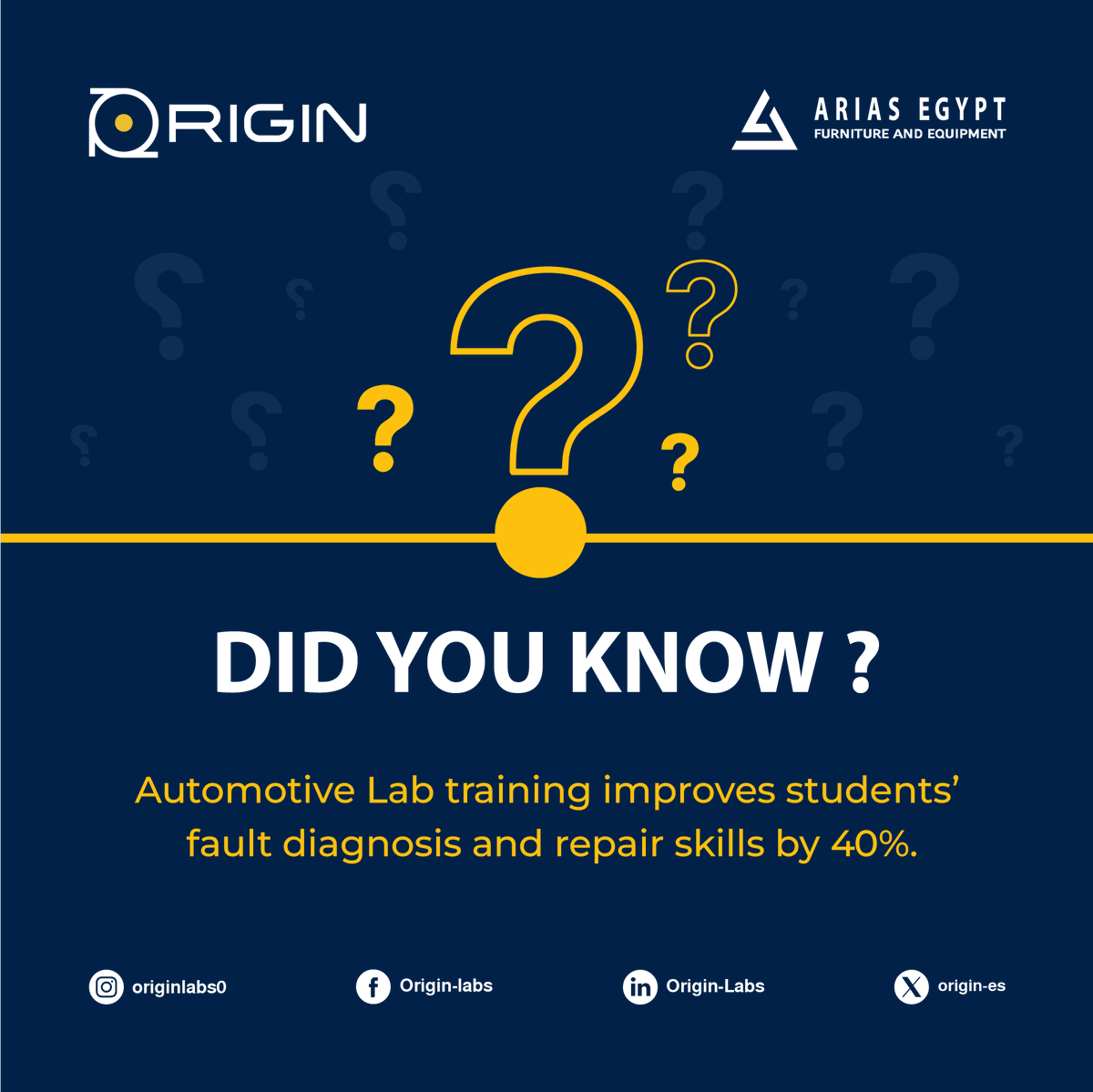origines0's tweet photo. 🚗 Automotive Lab training improves students’ fault diagnosis and repair skills by 40%.

At Origin Labs, we build labs that turn theory into real-world expertise. ⚙️

📩 info@origin-es.com | +20 10 22244572

#Origin_Labs #AutomotiveLab #EngineeringEducation #STEMInnovation https://t.co/KMrOVbQqQi