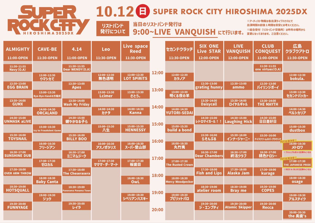 BILLYBOO_offici's tweet image. 本日は！

／
SUPER ROCK CITY 
HIROSHIMA 2025DX 出演❗️
＼

📅2025年10月12日（日）
⏰15:30-
📍4.14

👕グッズ販売 15:00-16:30(予定)
🎫当日券アリ

#スーパーロックシティー
#SRCH2025DX
#BILLYBOO #ビリーブー