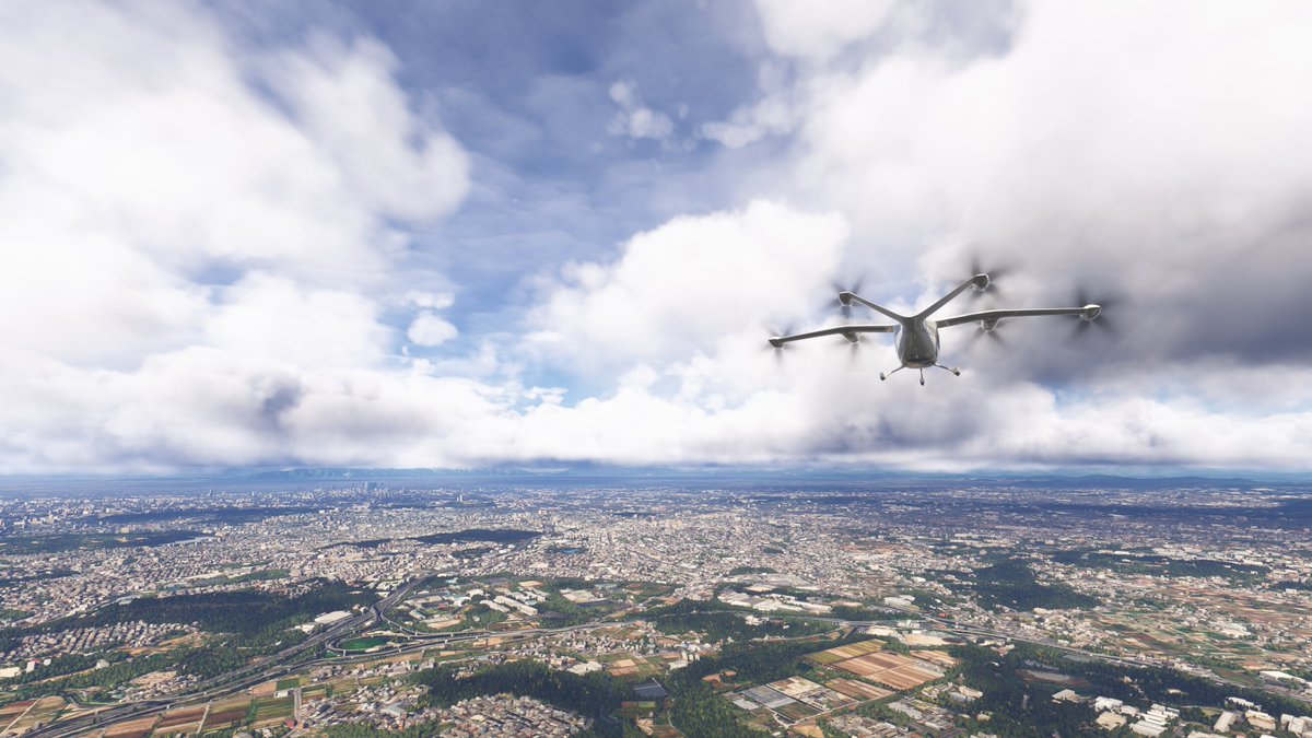 satoshi_exe_'s tweet image. トヨタ技術本部？本社？から岐阜基地へ。
思ったより早く着きました。機動飛行展示に間に合った？

MSFSでは青空も一部ありますが、リアルは曇天っぽいですね。
#MSFS2024 #FlightSimulator 
#フライトシミュレーター