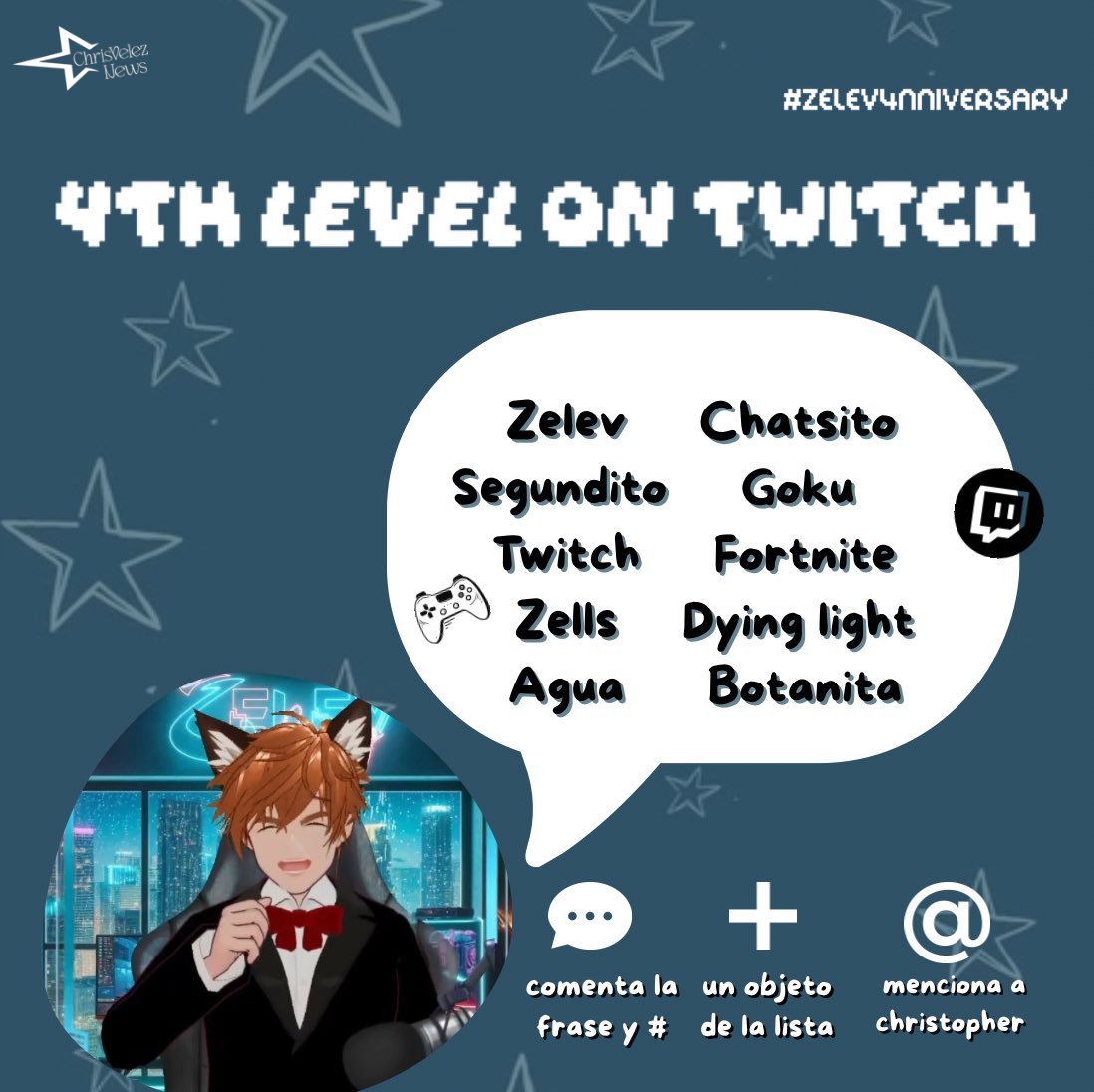👻 LISTA DE PALABRAS

Sigue las instrucciones de la imagen y   comenta en este tweet 
¿Cuantos comentarios lograremos? 🤔

4TH LEVEL ON TWITCH 
#ZELEV4NIVERSARY