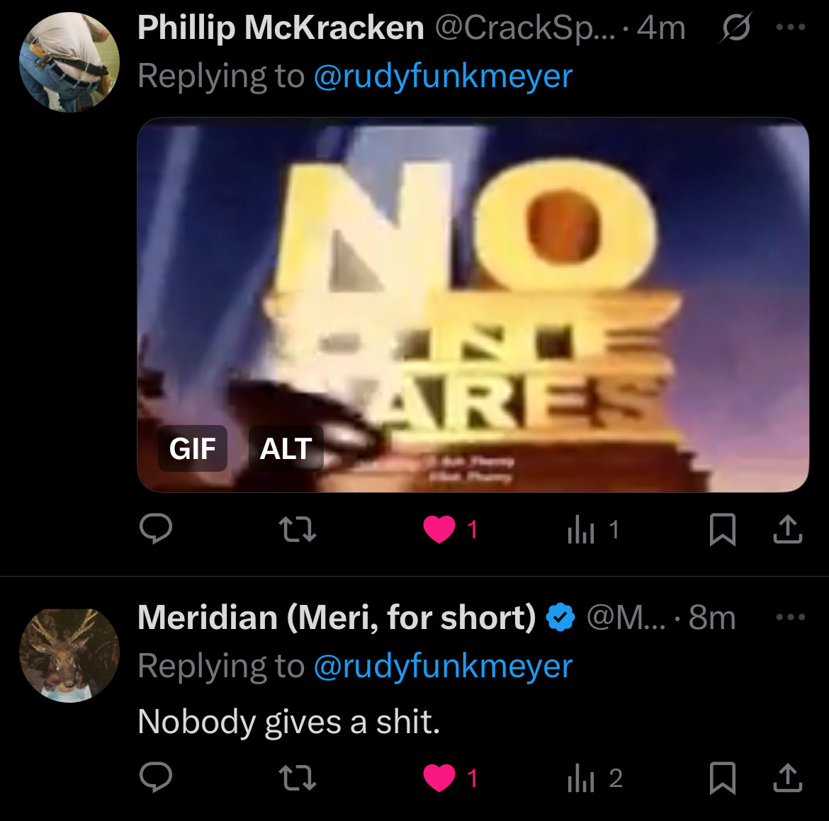 rudyfunkmeyer's tweet image. These replies are so funny bc clearly they care a little bit.
I was just stating the obvious 🤗