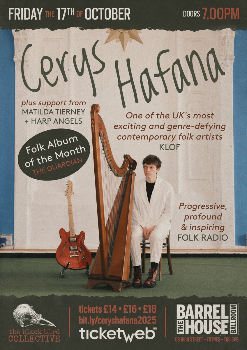 Tickets are  flying out to see <a href="/CerysHafana/">Cerys Hafana</a> live in Totnes following her Folk Album  of the Month in The Guardian and her last sensational sell-out show in  Totnes. 

Grab your tickets here bit.ly/ceryshafana2025

We have Limited Tickets left for this  must-see seated gig!

x x