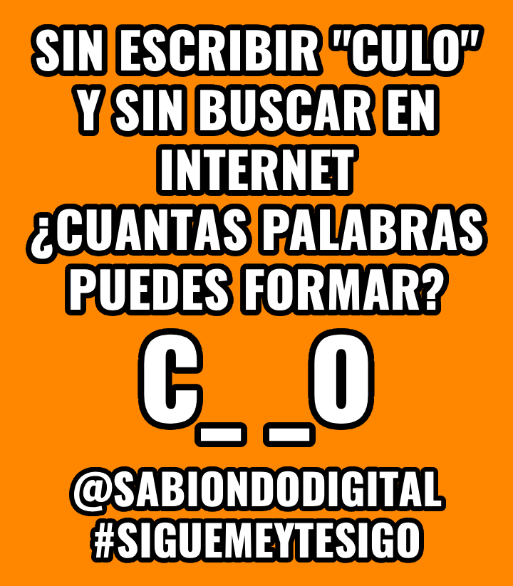 sabiondodigital's tweet image. 🤔 ¿Cuántas palabras puedes formar?
#pregunta #Reto9Palabras