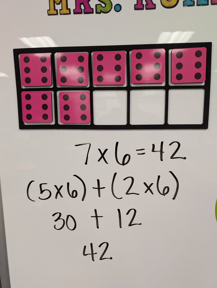 MelissaKumanski's tweet image. These magnetic math manipulatives are quickly becoming my favorite tool to help my 3rd graders visualize the distributive property and how it can help us solve unknown math facts with confidence! #iteachmath