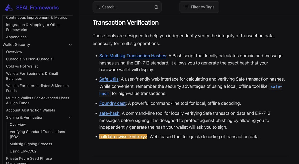 apoorveth's tweet image. Glad to see @swissknifexyz featured on @_SEAL_Org 🤩