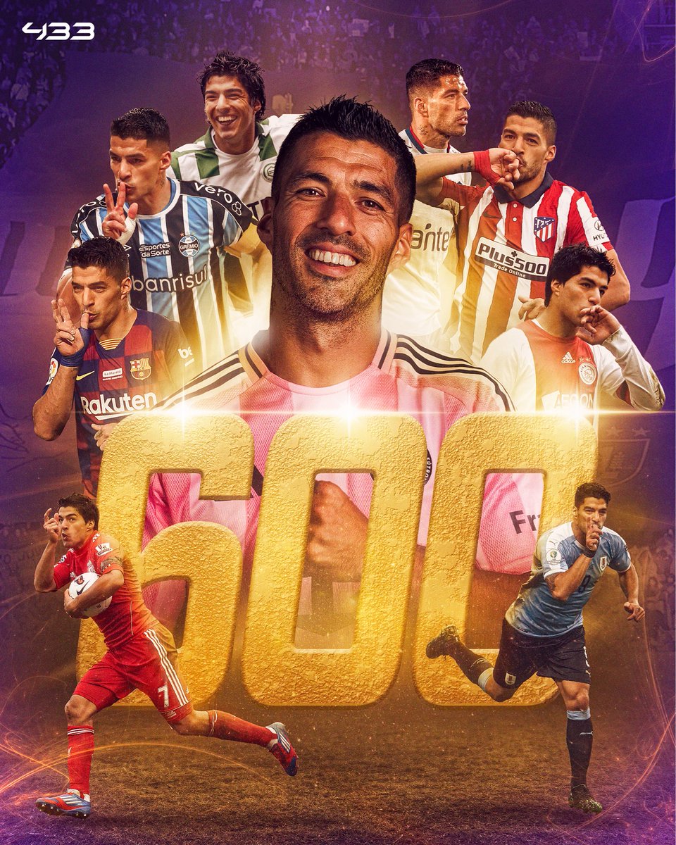 𝐋𝐔𝐈𝐒 𝐒𝐔𝐀́𝐑𝐄𝐙 𝐑𝐄𝐀𝐂𝐇𝐄𝐒 6️⃣0️⃣0️⃣ 𝐂𝐀𝐑𝐄𝐄𝐑 𝐆𝐎𝐀𝐋𝐒 🔫

El Pistolero joins the 𝒆𝒍𝒊𝒕𝒆 few to reach this incredible milestone 👑

𝟭𝟵𝟴 ⚽️ 𝗕𝗮𝗿𝗰𝗲𝗹𝗼𝗻𝗮 🇪🇸
𝟭𝟭𝟭 ⚽️ 𝗔𝗷𝗮𝘅 🇳🇱
𝟴𝟮 ⚽️ 𝗟𝗶𝘃𝗲𝗿𝗽𝗼𝗼𝗹 🏴󠁧󠁢󠁥󠁮󠁧󠁿
𝟲𝟵 ⚽️ 𝗨𝗿𝘂𝗴𝘂𝗮𝘆 🇺🇾
𝟰𝟮 ⚽️ 𝗜𝗻𝘁𝗲𝗿