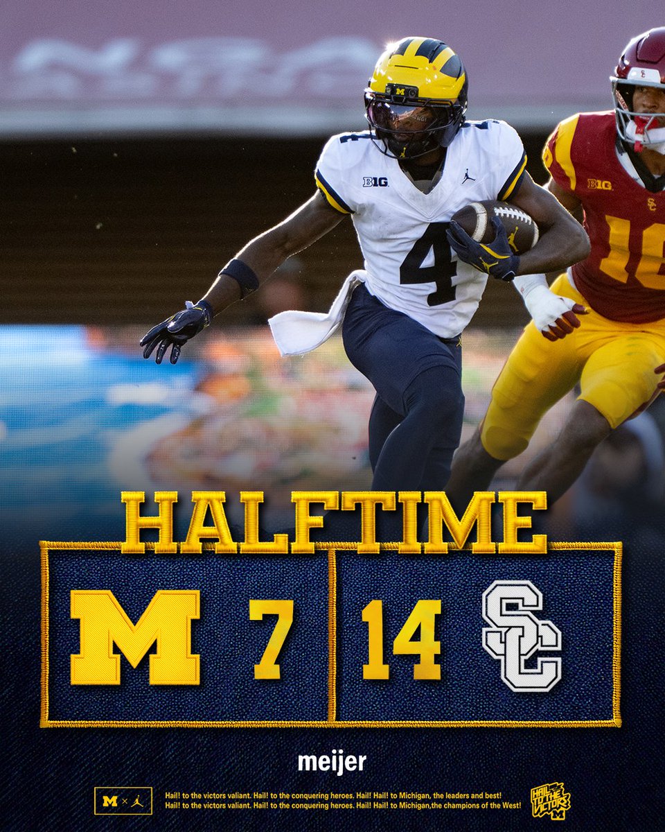UMichFootball's tweet image. Halftime