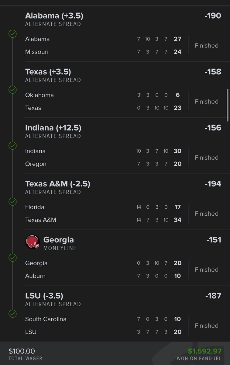 All_Hail_Bets's tweet photo. So nice I put it in Twice + 1 😂 college Saturday for a bang!! 🤩🤯 #CollegeGameDay #SportsBets #sportsbetting #alabama #Auburn #LSU #Parlay https://t.co/0EQxlWos65