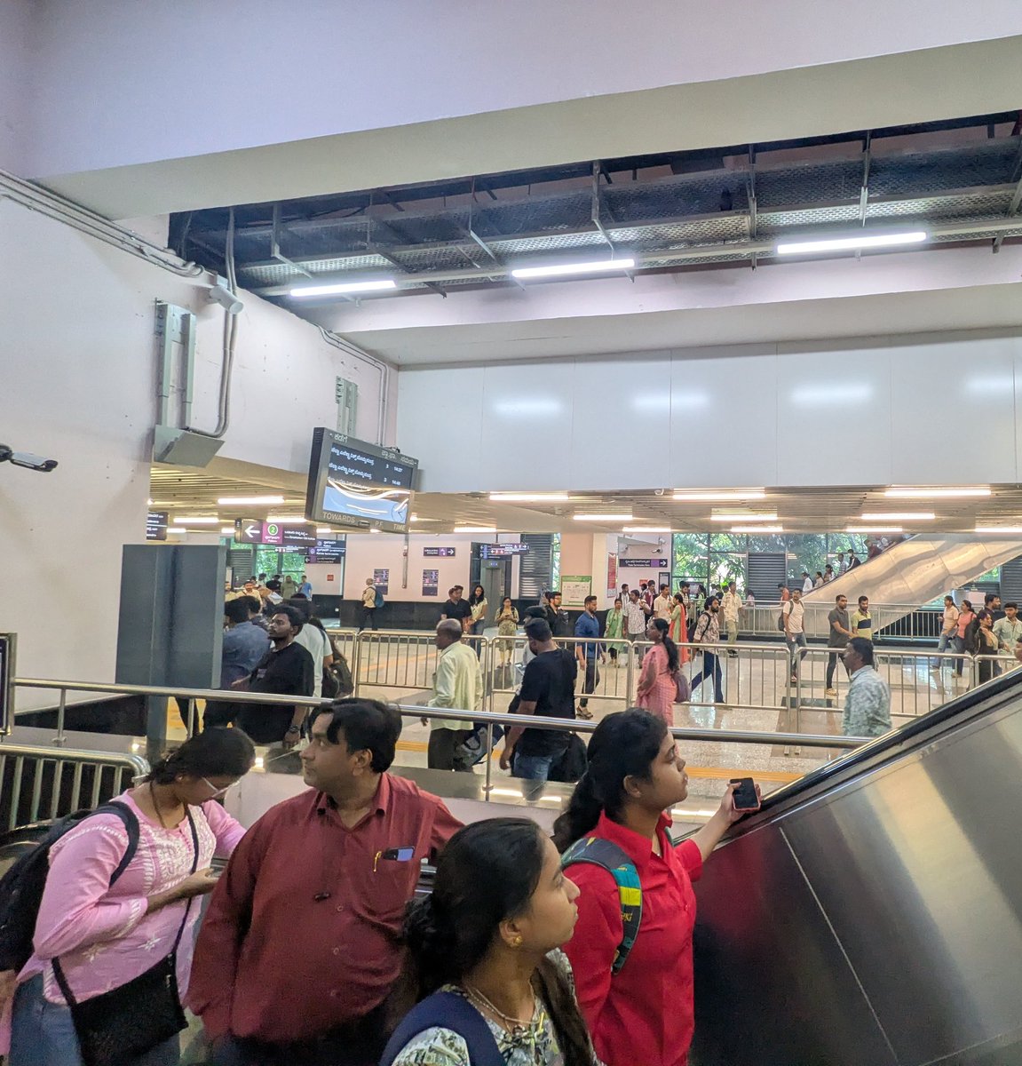 Pruthvinreddy's tweet image. Why this barricade here at #RV Road?

We need to take a pradhakshine to reach the escalator to reach from the #YellowLine to #GreenLine

@Tejasvi_Surya