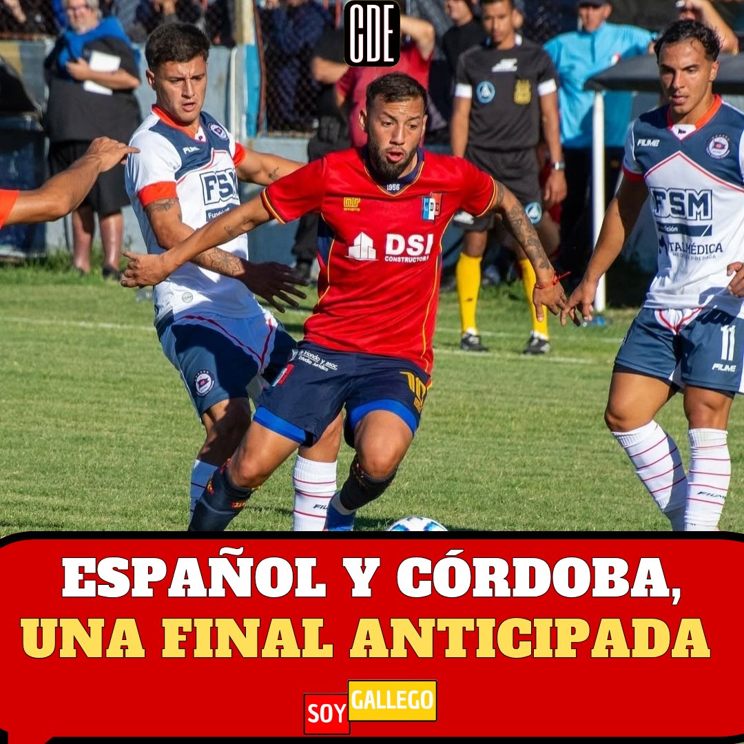ESPAÑOL Y CENTRAL CÓRDOBA, UNA FINAL ANTICIPADA

📅 IDA - Lunes en el estadio España a las 15:35,

VUELTA - sábado 18 en el Gabino Sosa, desde las 13:30.

🎙️“Será una final anticipada”, expresó Víctor Gómez, una de las figuras del Gallego. 

📸 CDE