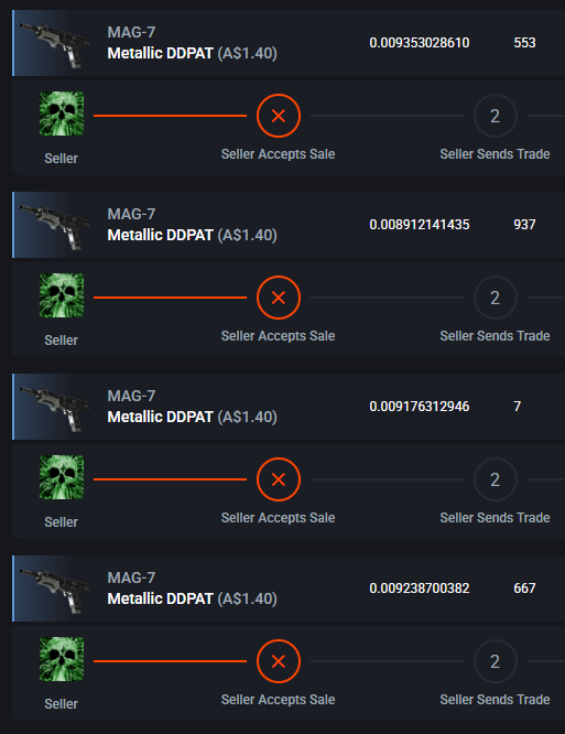 QuickFlow_CS's tweet image. Hey @csfloatcom
If someone fails to send items in 24hrs+.
CAN YOU PLEASE UNLIST THE ITEMS!