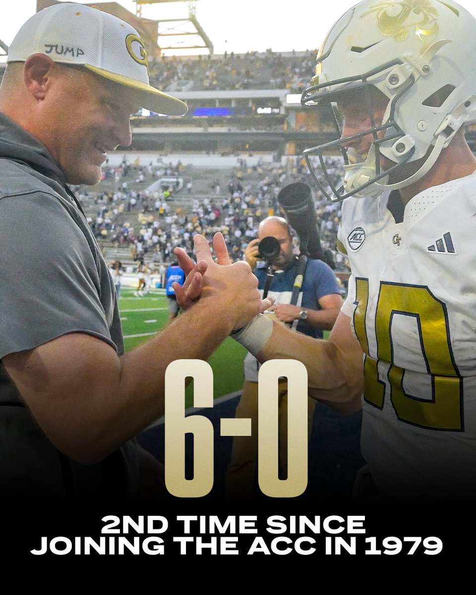accnetwork's tweet image. THE YELLOW JACKETS REMAIN UNDEFEATED 🐝🔥 @GeorgiaTechFB