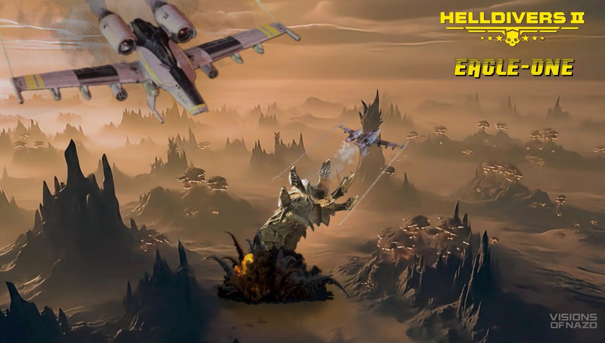 visions_of_nazo's tweet photo. Inkdivers Day: Where freedom screams from the heavens of Planet Oshaune..✈️🟡 #inkdivers #helldivers2 #helldivers2art #Helldivers2Cosplay #Helldivers2Memes #Helldivers2Mods #digitalart #hivelord @ArrowheadGS @helldivers2 @HelldiversLeaks @helldivers2GWC @Helldivers2_ES https://t.co/zOmB7CpY4X