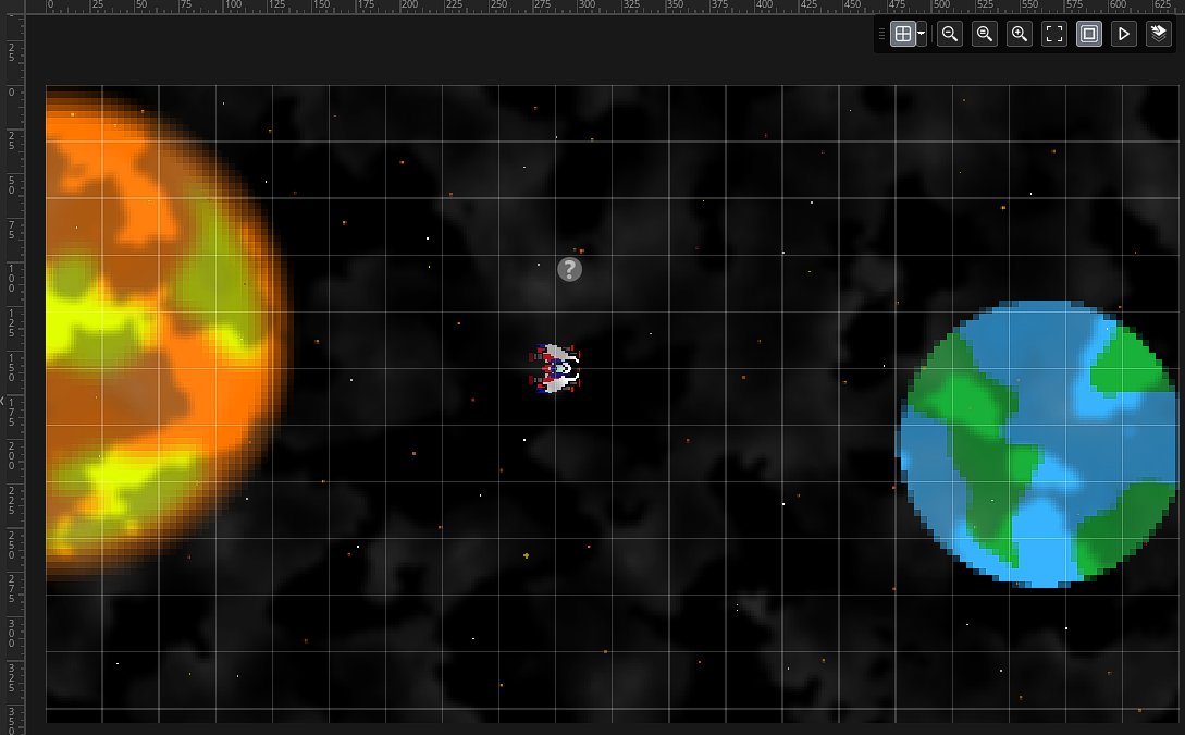 timhyattgames's tweet photo. Created our solar system using #aseprite, and added pixel space clutter (broken ships, asteroids, wreckage, satellites, and broken bombs). Things are moving along nicely. Today's goals: fix the options menu, improve menu sounds, improve enemy art. #pixelsinspace #games #indiedev https://t.co/bBL8X2YRQd