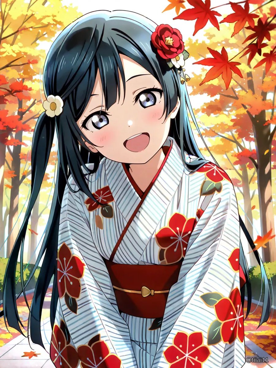 おひる！
紅葉と温泉といえば有馬温泉も良いですね！
瑞宝寺公園の紅葉は何度か行きましたが、毎回見事な紅葉が楽しめます🥰
コラボもやるので、えいがさき第2章見てから今年の紅葉の時期にはぜひ行きたいです
#AIイラスト 
#優木せつ菜